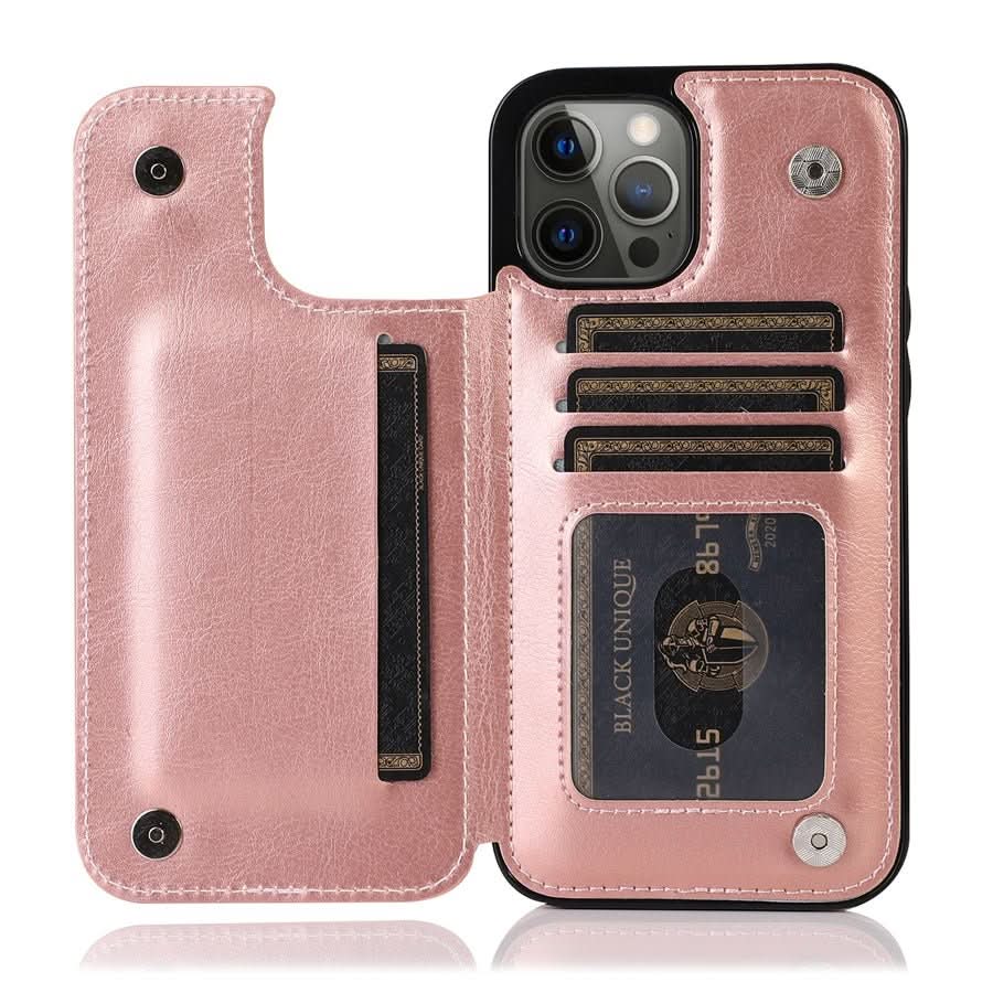 Custodia AuraWallet in pelle raffinata per telefono — Design protettivo sottile, slot integrato per carte