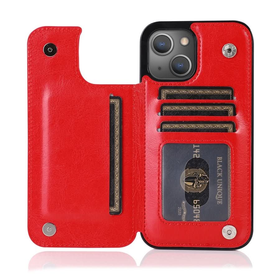 Custodia AuraWallet in pelle raffinata per telefono — Design protettivo sottile, slot integrato per carte