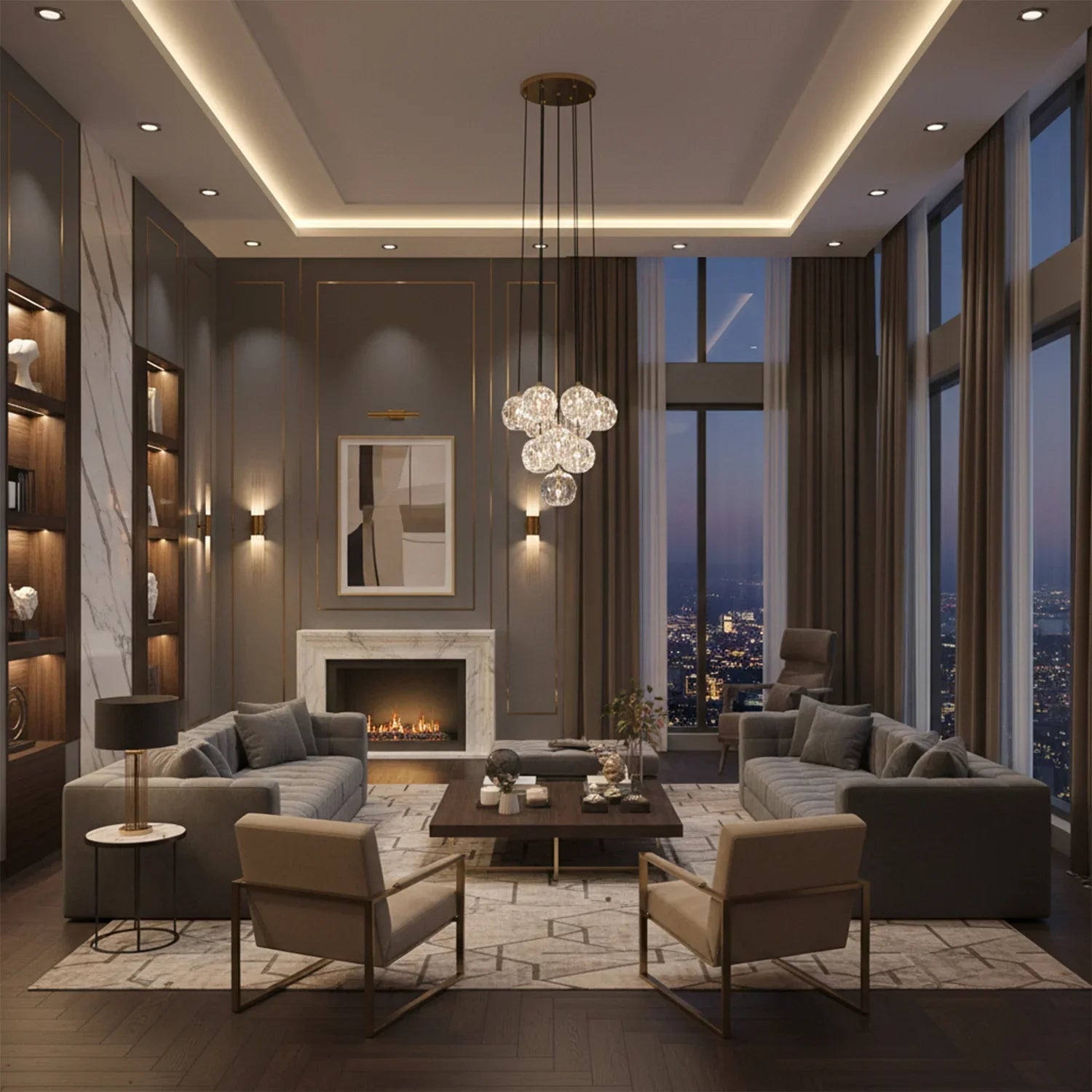 Luxury Faceted Crystal Cluster Chandelier | wildoxy