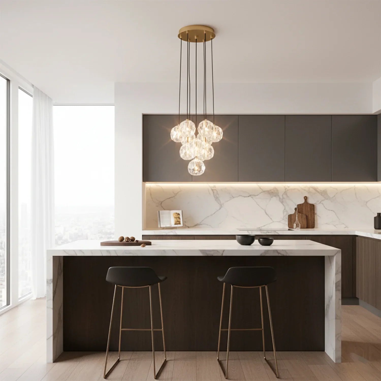 Luxury Faceted Crystal Cluster Chandelier | wildoxy
