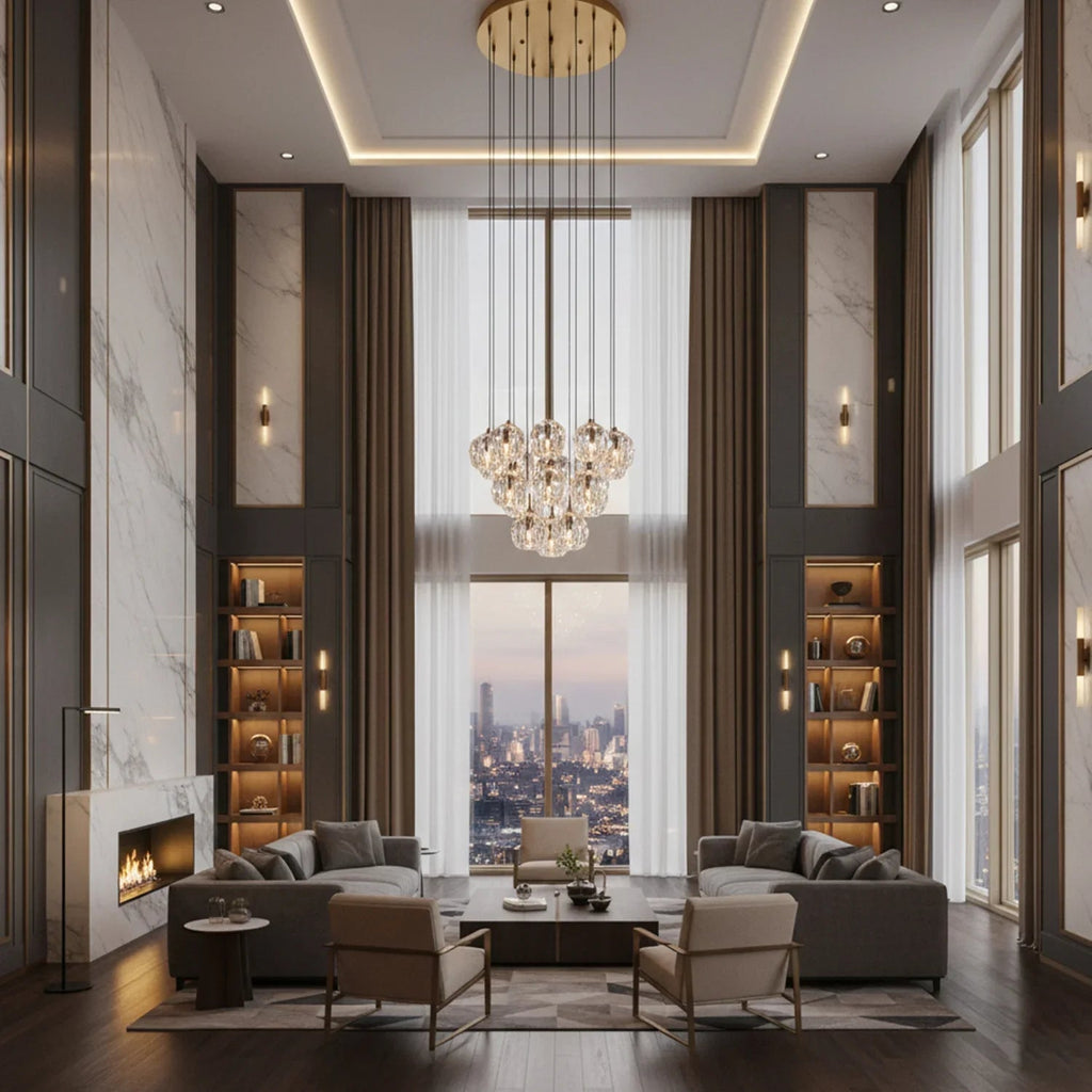 Luxury Faceted Crystal Cluster Chandelier | wildoxy