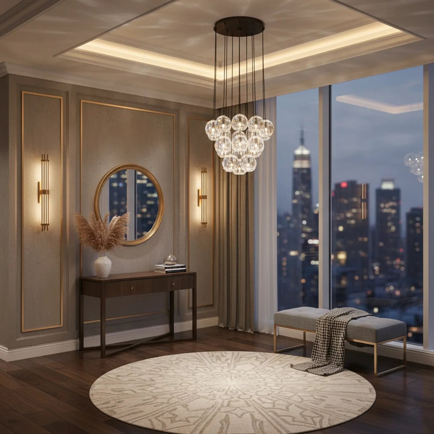 Luxury Faceted Crystal Cluster Chandelier | wildoxy