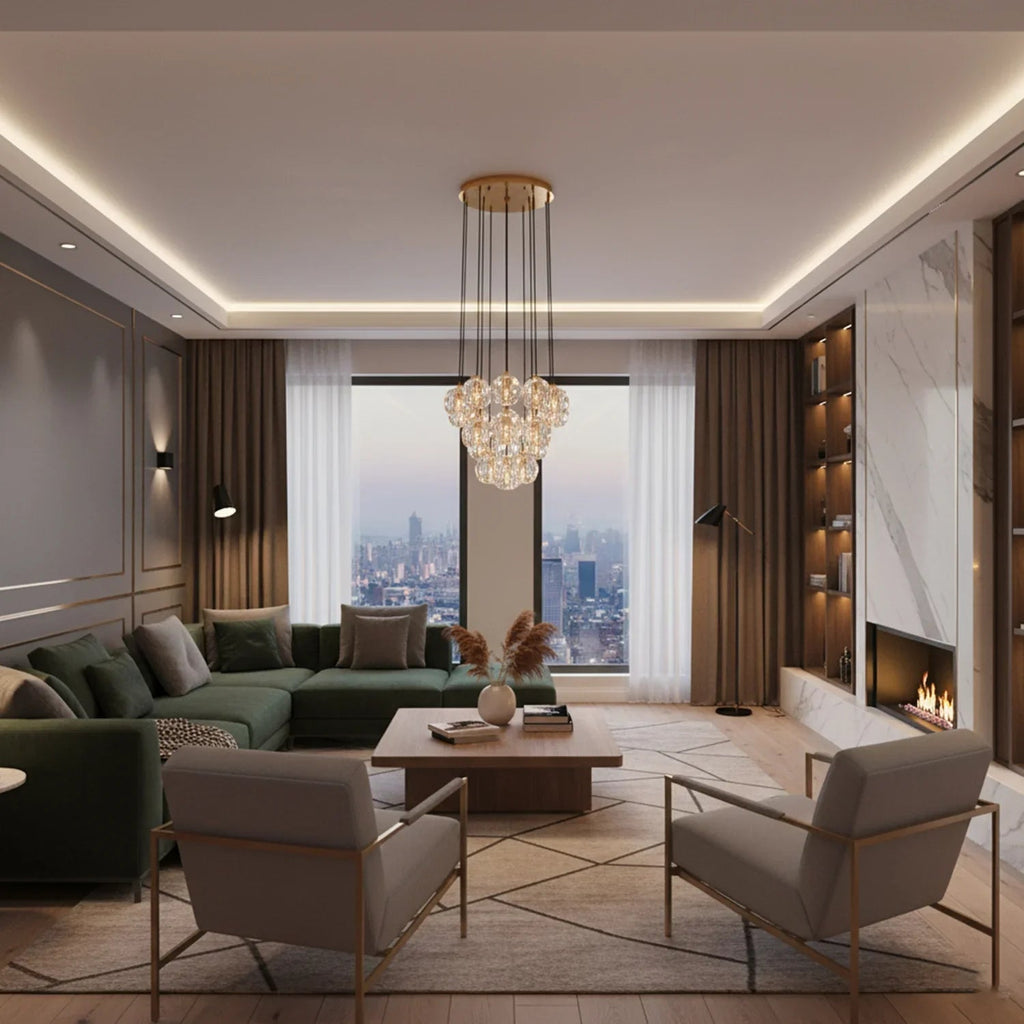 Luxury Faceted Crystal Cluster Chandelier | wildoxy