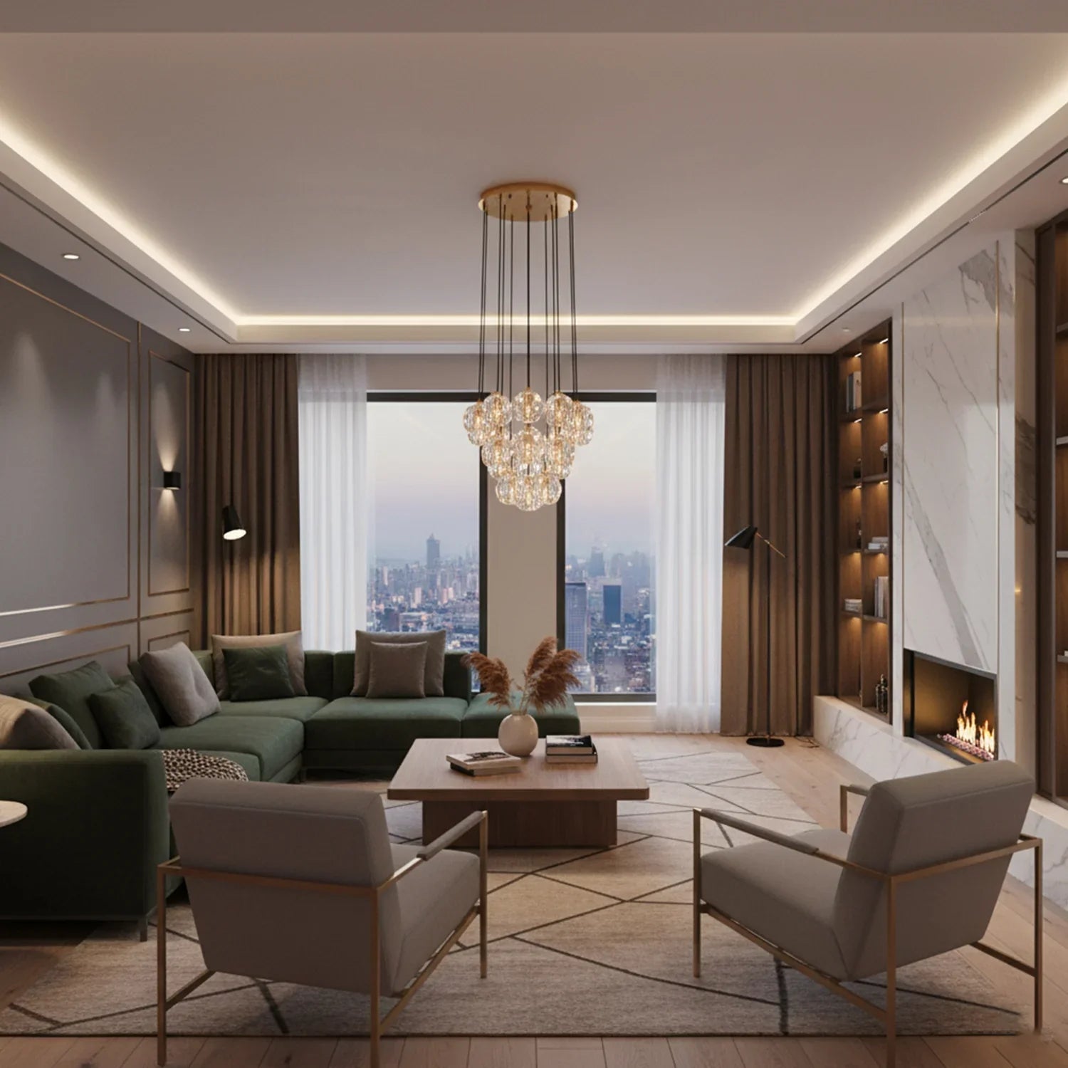 Luxury Faceted Crystal Cluster Chandelier | wildoxy