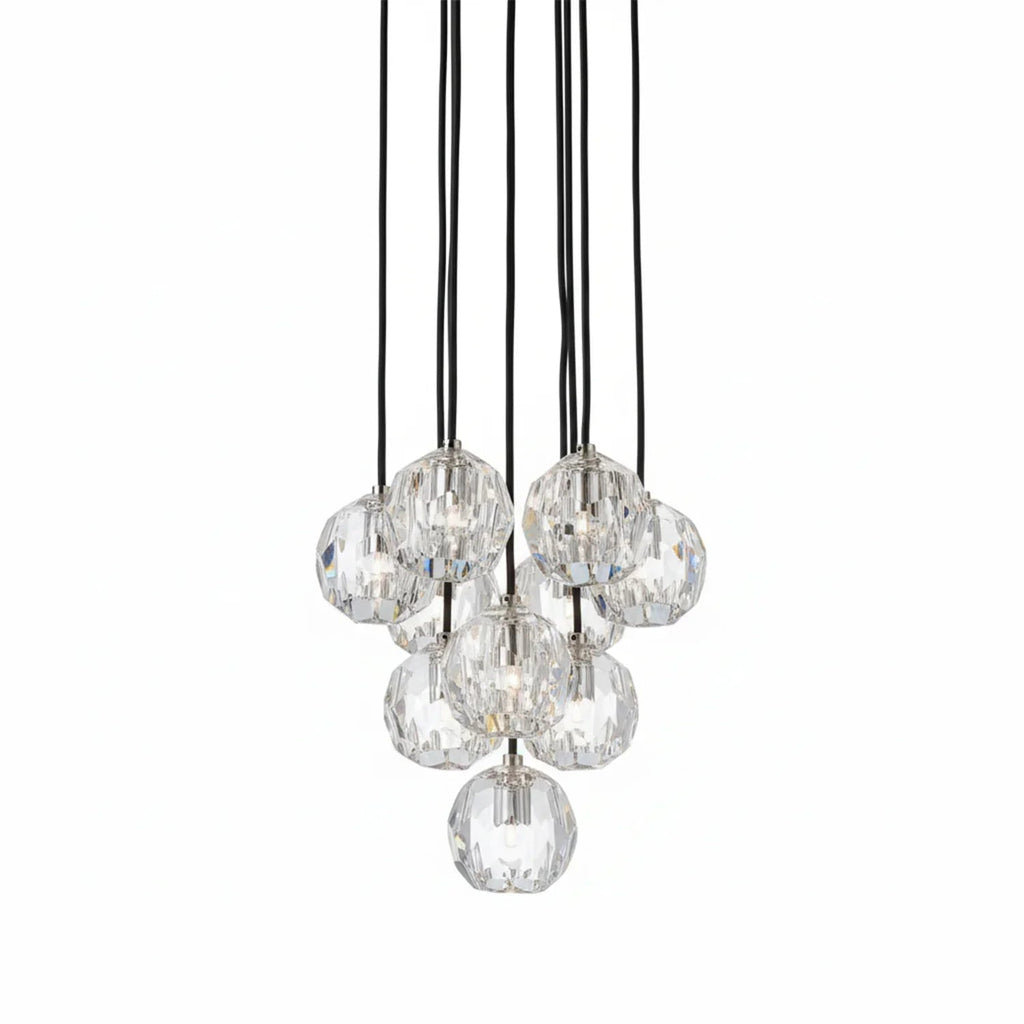 Luxury Faceted Crystal Cluster Chandelier | wildoxy