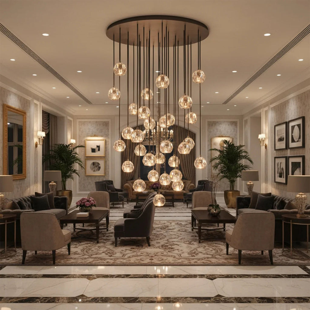 Luxury Faceted Crystal Cluster Chandelier | wildoxy