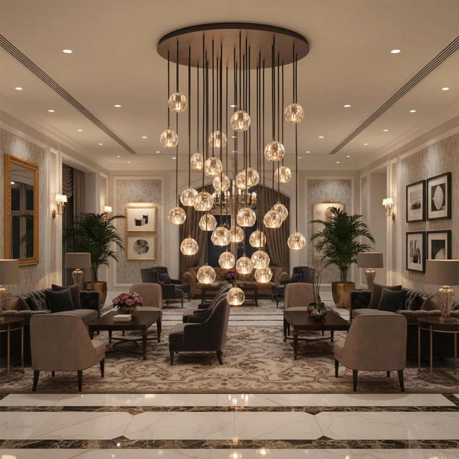 Luxury Faceted Crystal Cluster Chandelier | wildoxy