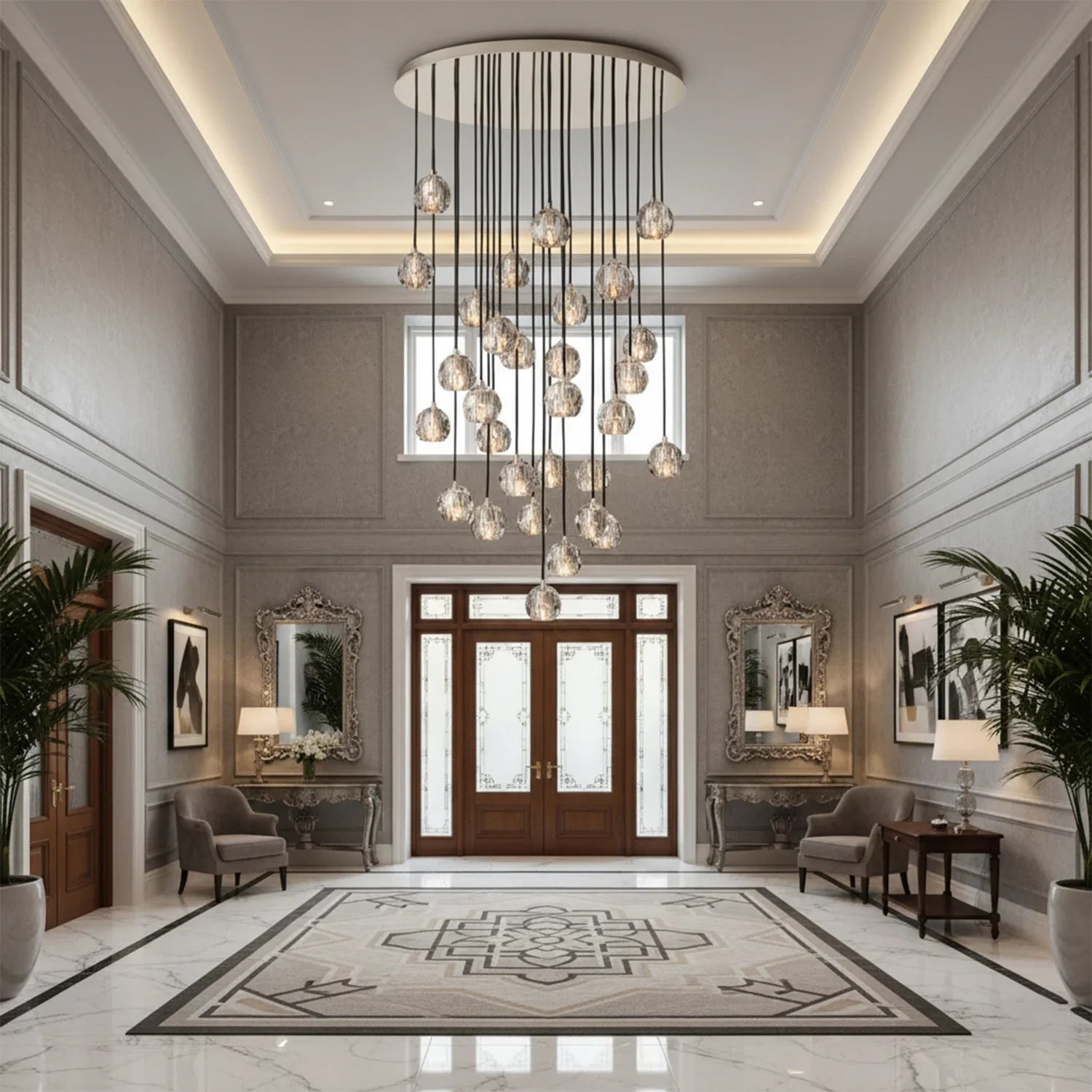 Luxury Faceted Crystal Cluster Chandelier | wildoxy