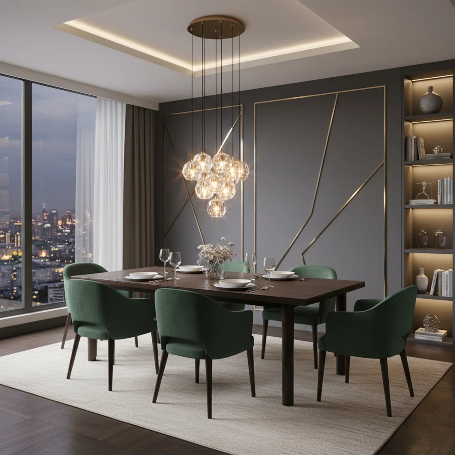 Luxury Faceted Crystal Cluster Chandelier | wildoxy