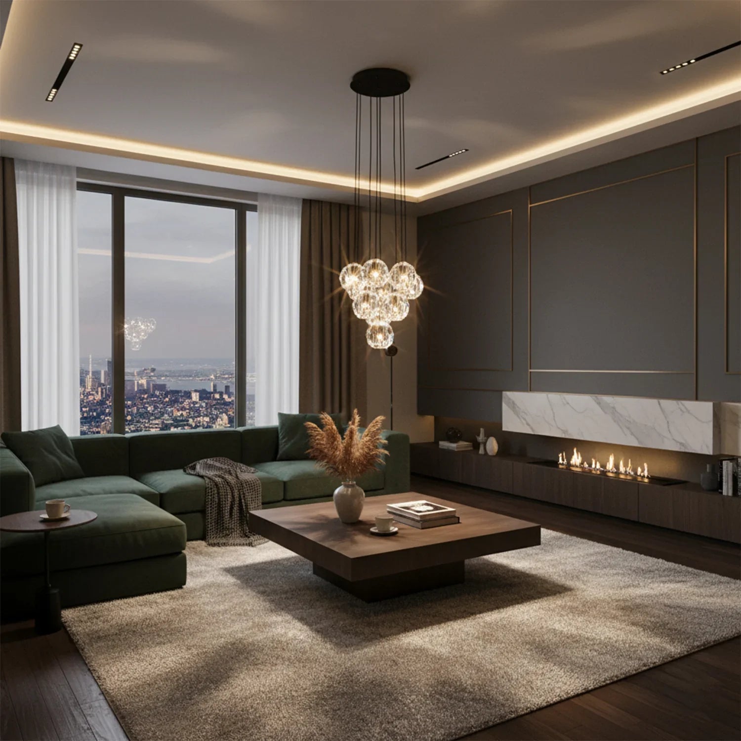 Luxury Faceted Crystal Cluster Chandelier | wildoxy
