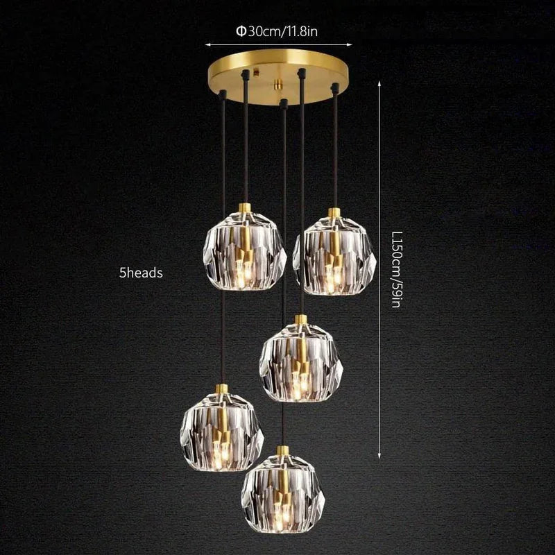 Luxury Faceted Crystal Cluster Chandelier | wildoxy