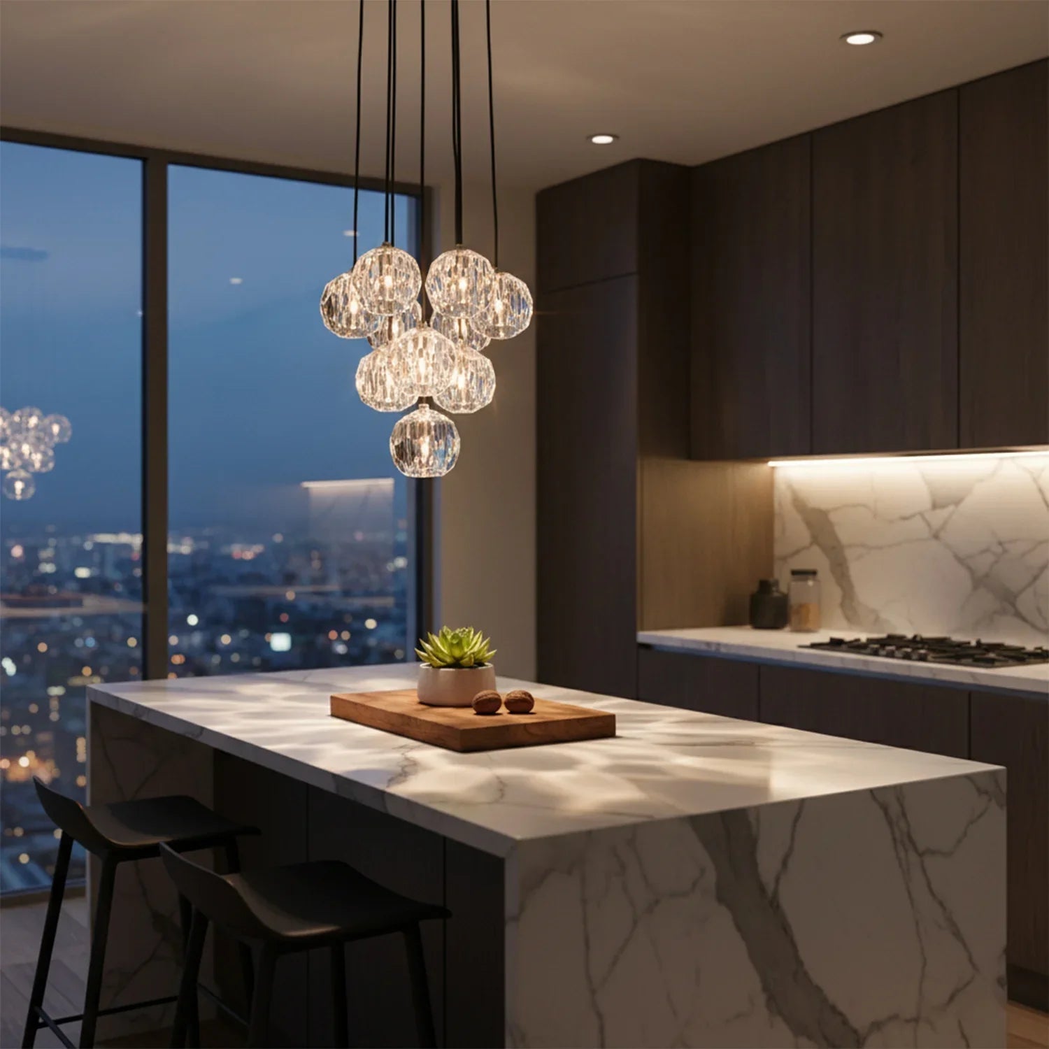 Luxury Faceted Crystal Cluster Chandelier | wildoxy