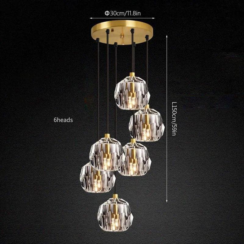 Luxury Faceted Crystal Cluster Chandelier | wildoxy