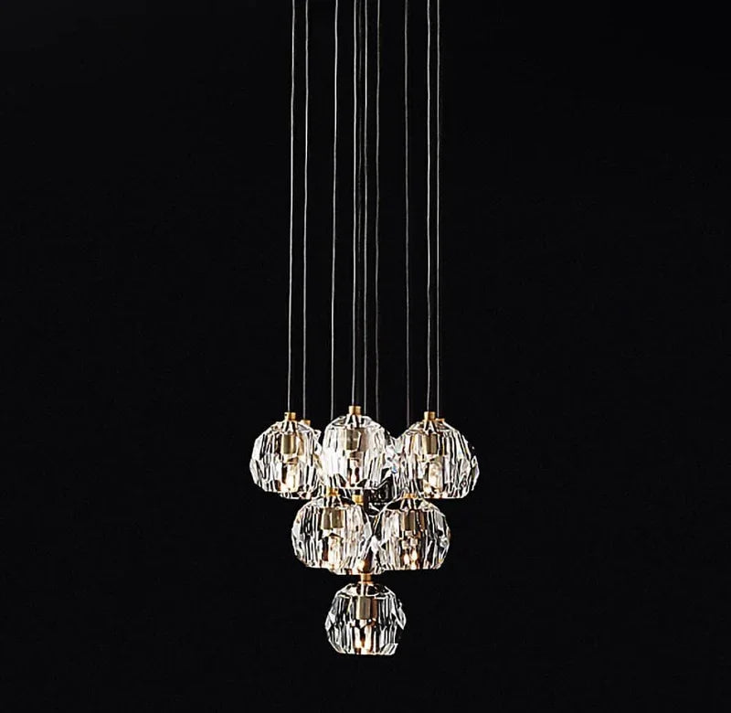 Luxury Faceted Crystal Cluster Chandelier | wildoxy