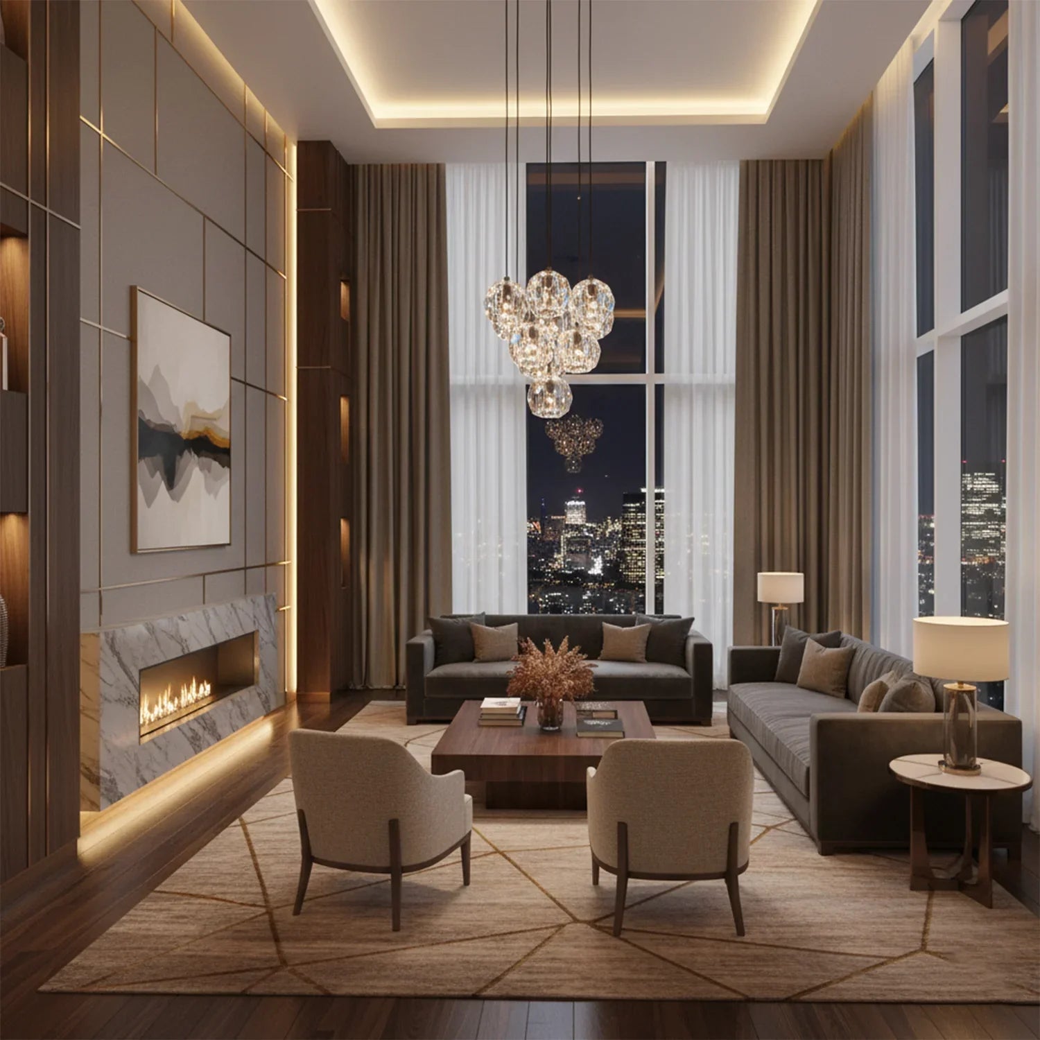 Luxury Faceted Crystal Cluster Chandelier | wildoxy