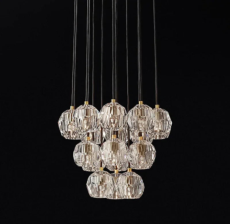 Luxury Faceted Crystal Cluster Chandelier | wildoxy