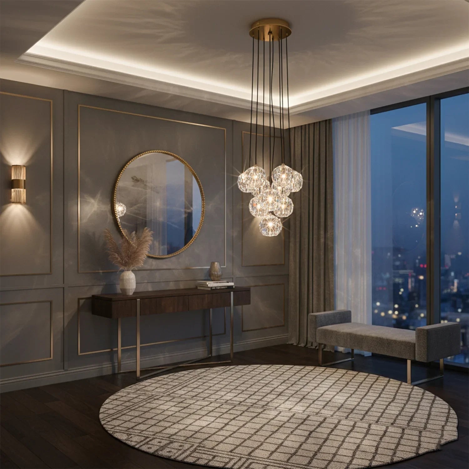 Luxury Faceted Crystal Cluster Chandelier | wildoxy