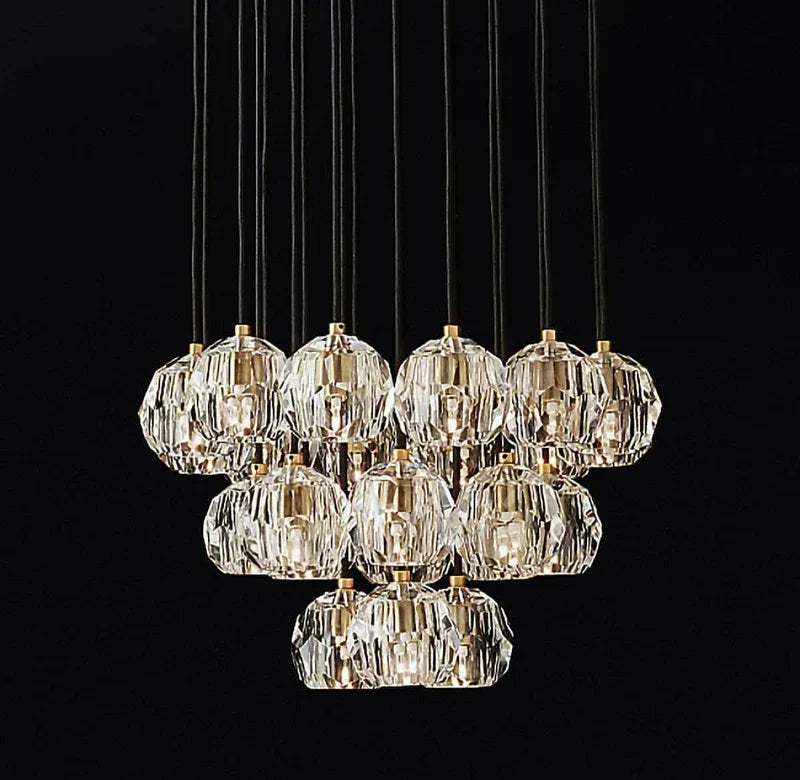 Luxury Faceted Crystal Cluster Chandelier | wildoxy