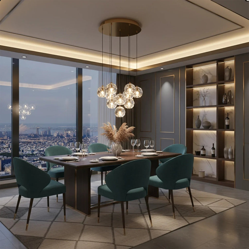 Luxury Faceted Crystal Cluster Chandelier | wildoxy