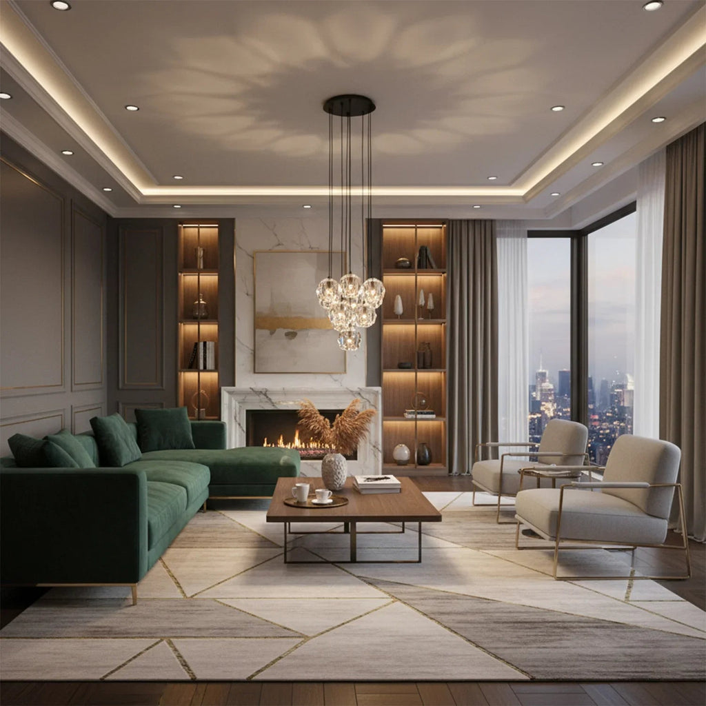 Luxury Faceted Crystal Cluster Chandelier | wildoxy