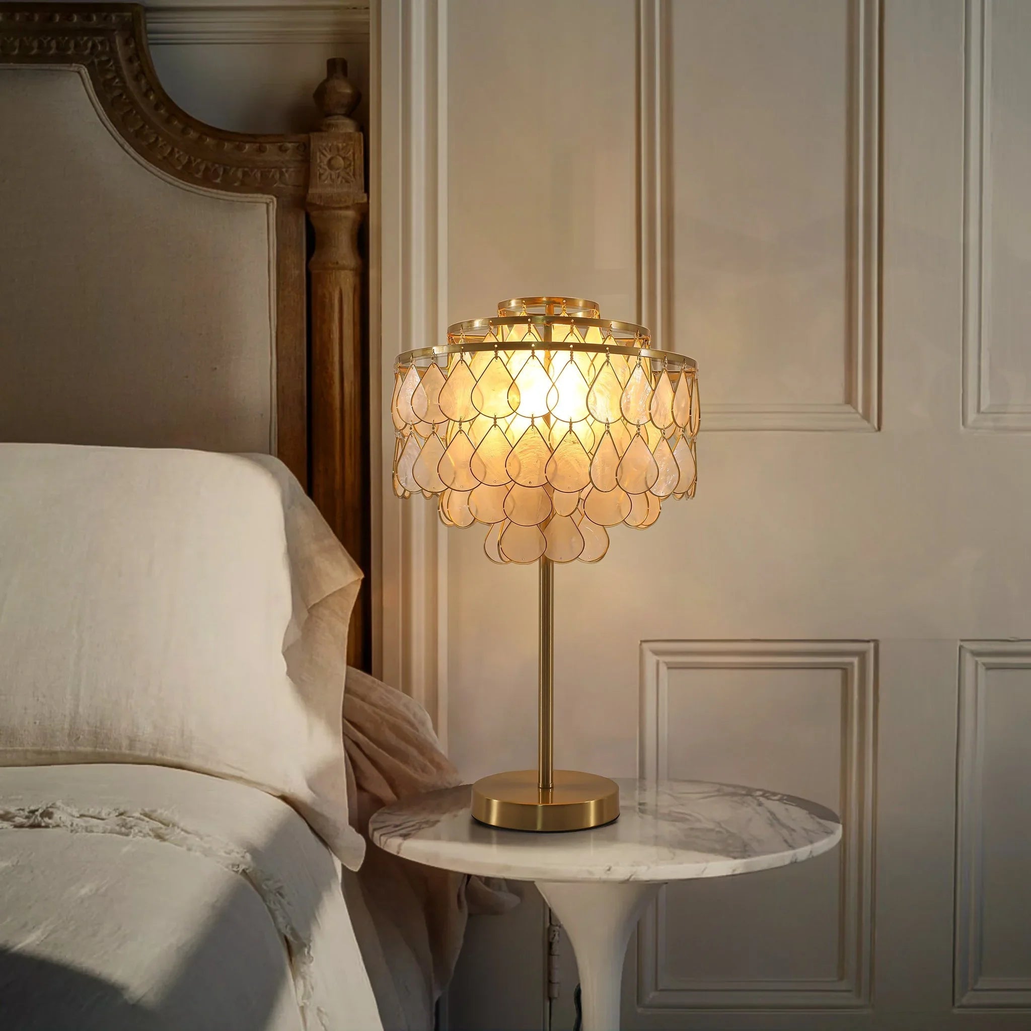 Teardrops Capiz Table Lamp | wildoxy