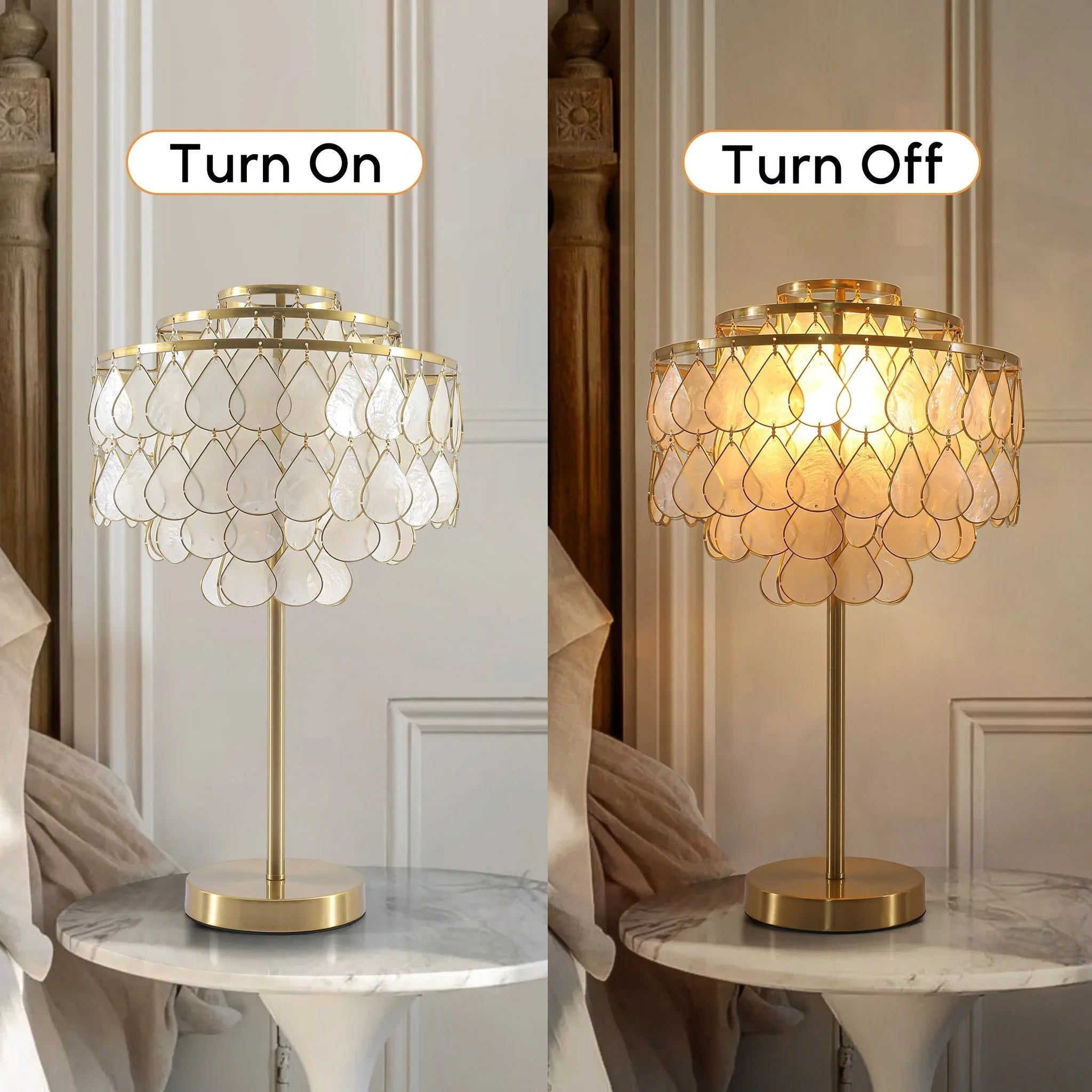 Teardrops Capiz Table Lamp | wildoxy
