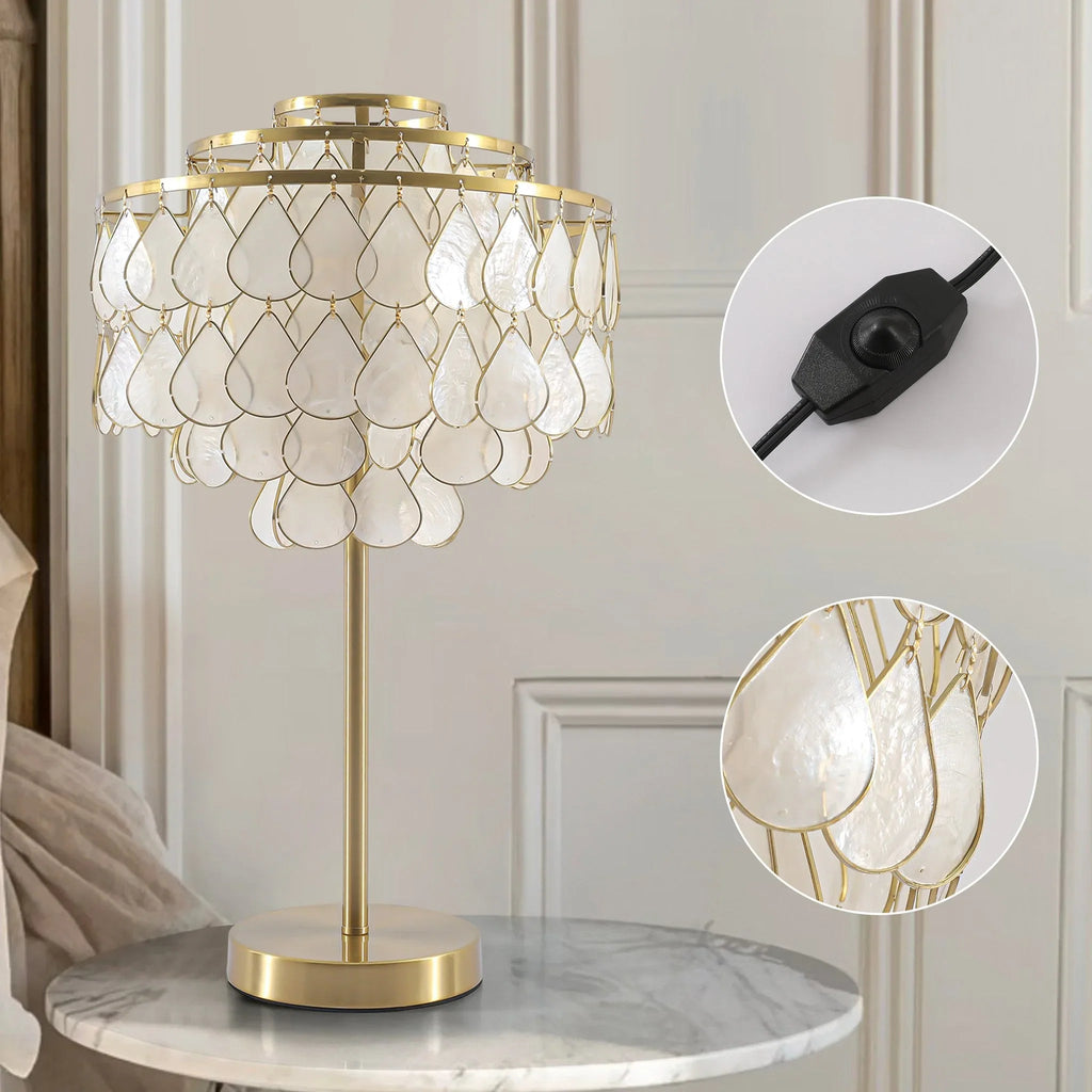 Teardrops Capiz Table Lamp | wildoxy