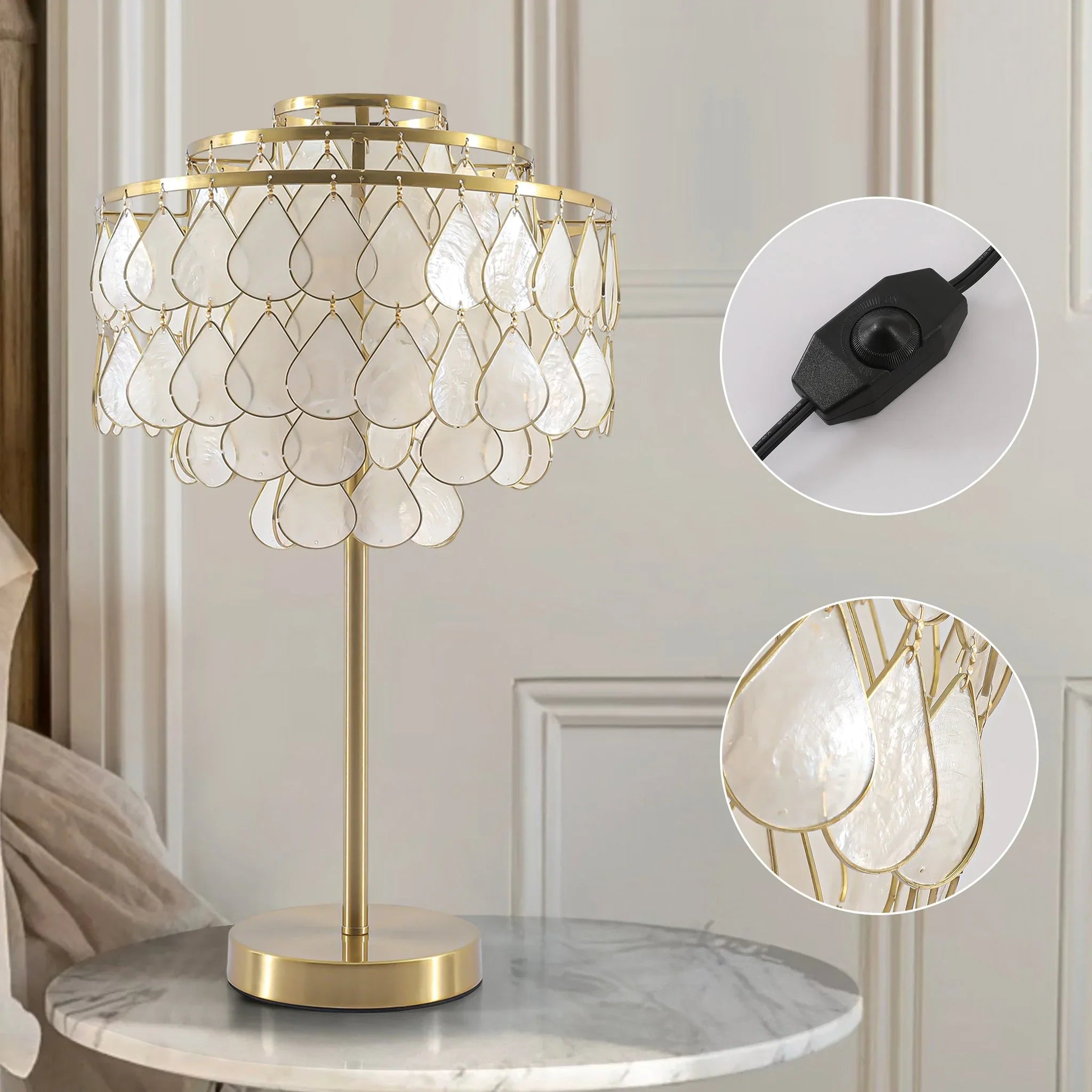 Teardrops Capiz Table Lamp | wildoxy