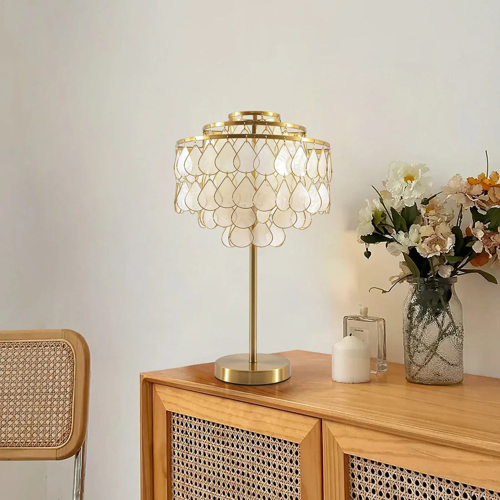 Teardrops Capiz Table Lamp | wildoxy