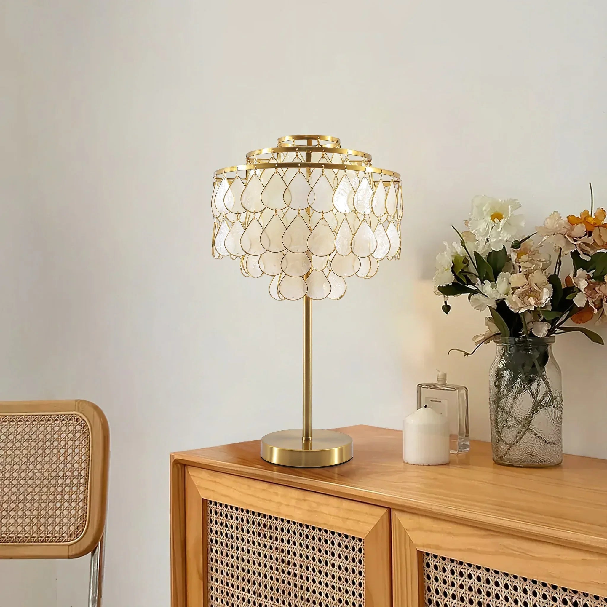 Teardrops Capiz Table Lamp | wildoxy
