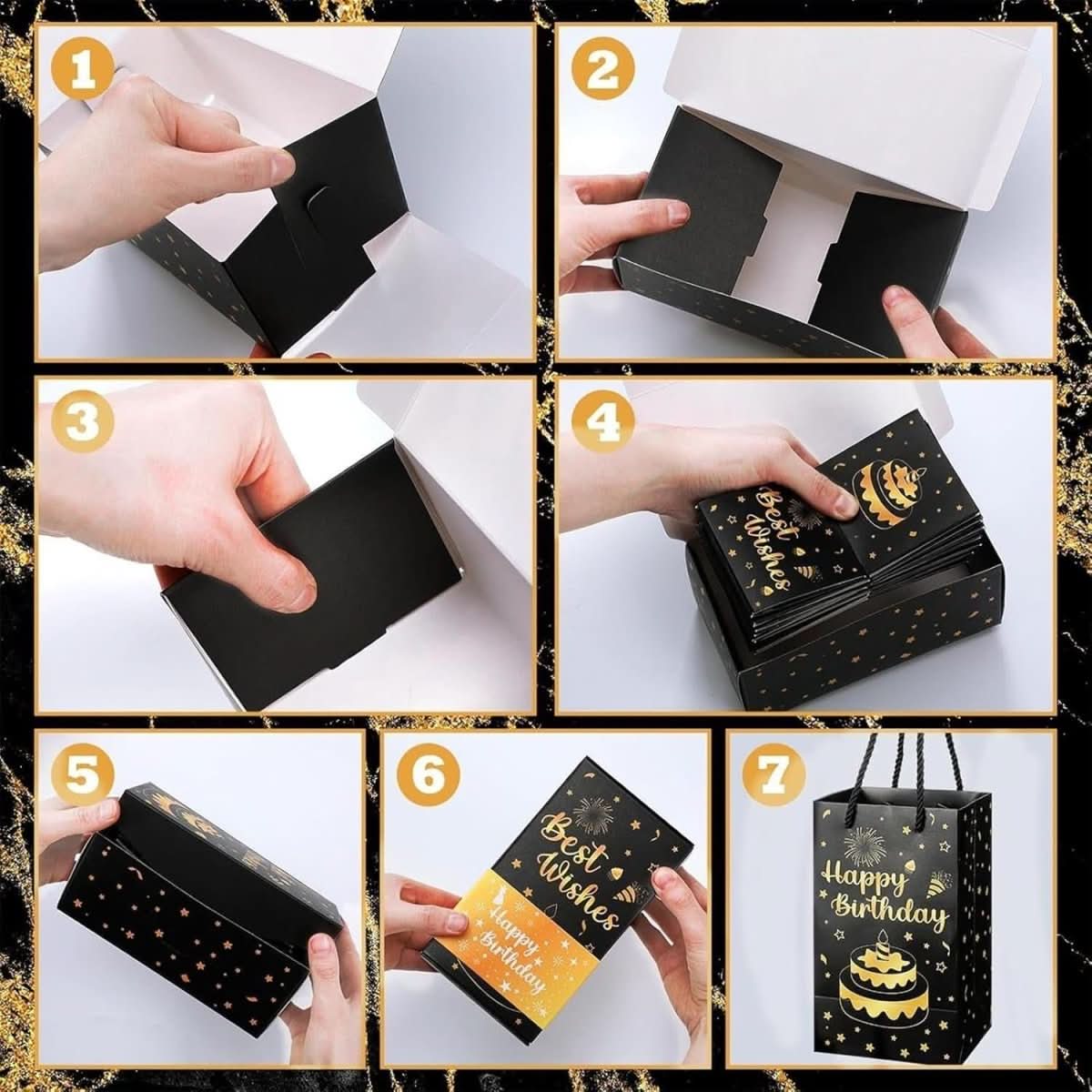 صندوق AmorBox تذكاري مصنوع يدويًا قابل للفتح — تذكار على شكل كولاج للصور