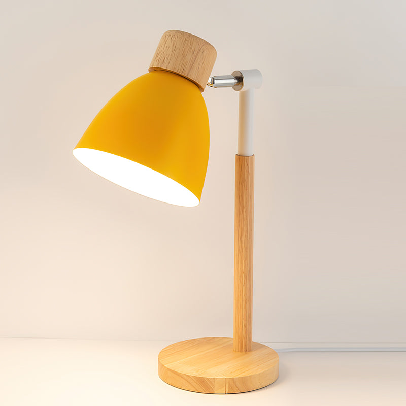 Kirrea Macaron Yellow Wooden Table Lamp — Nordic Base Design