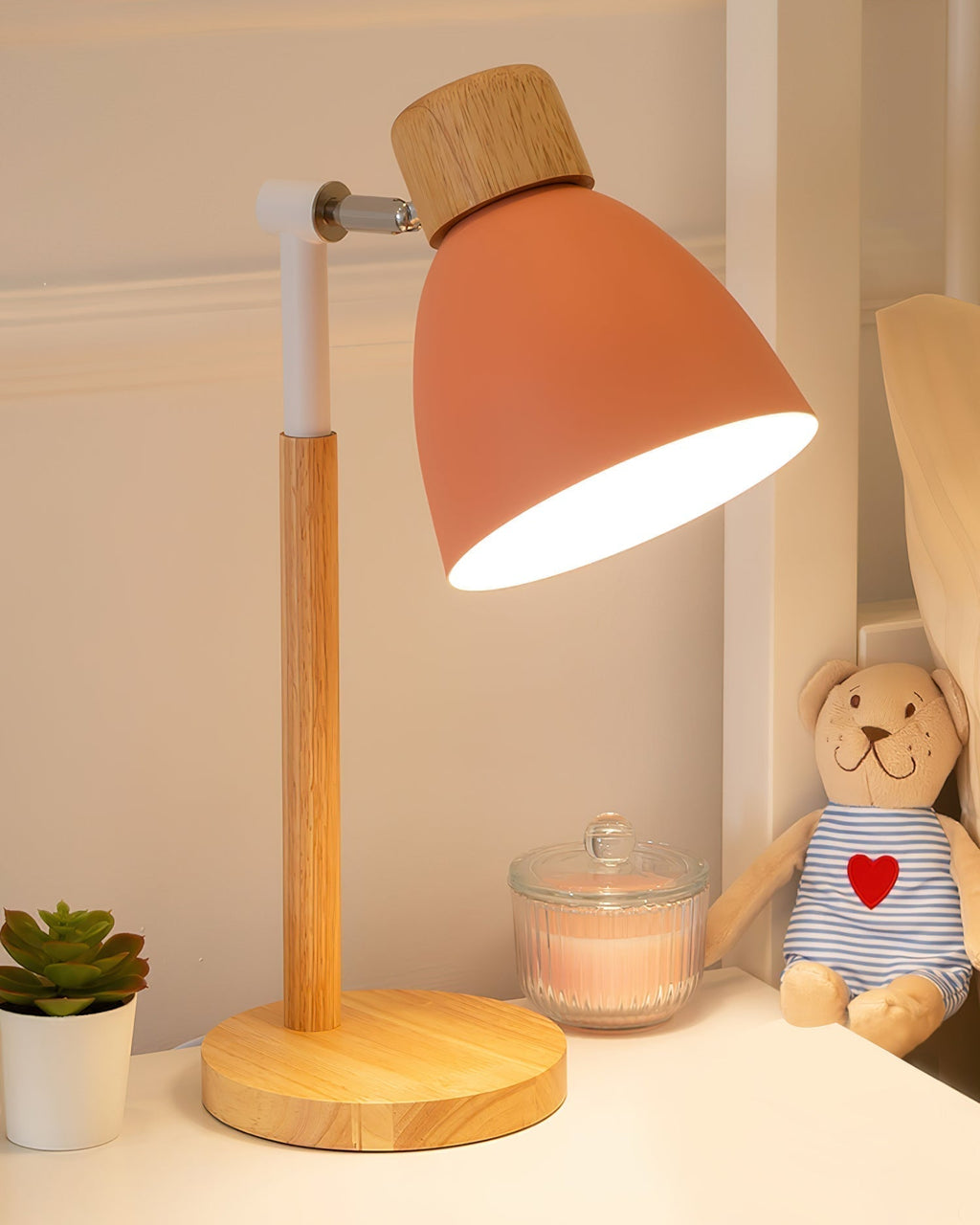 Kirrea Macaron Yellow Wooden Table Lamp — Nordic Base Design