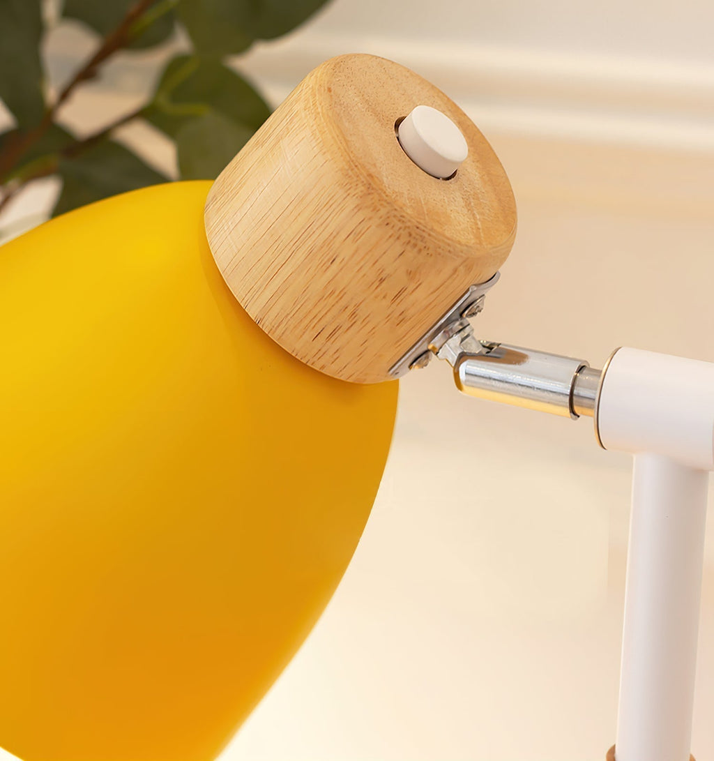 Kirrea Macaron Yellow Wooden Table Lamp — Nordic Base Design