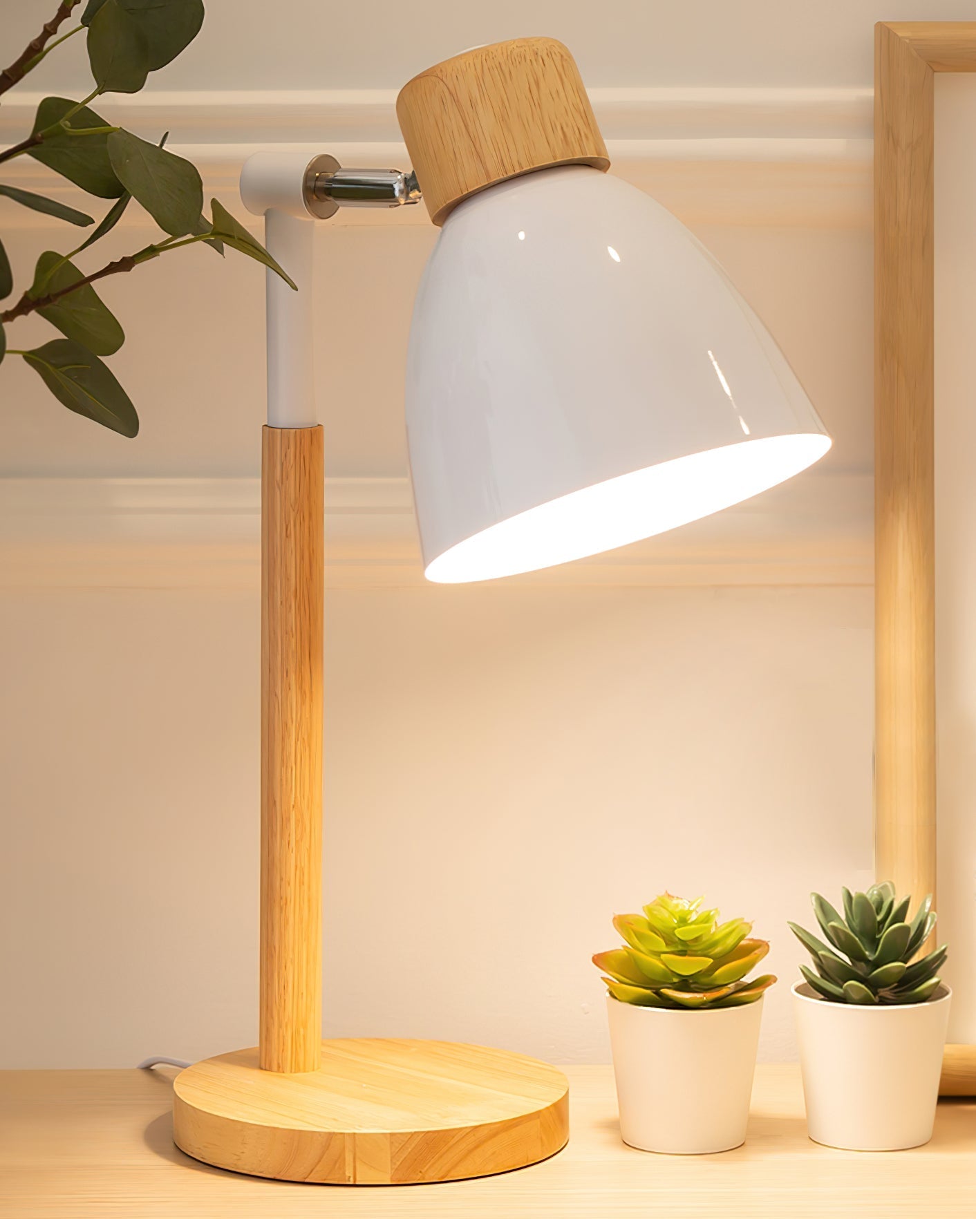 Kirrea Macaron Yellow Wooden Table Lamp — Nordic Base Design