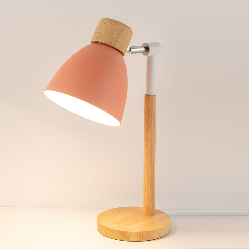 Kirrea Macaron Yellow Wooden Table Lamp — Nordic Base Design