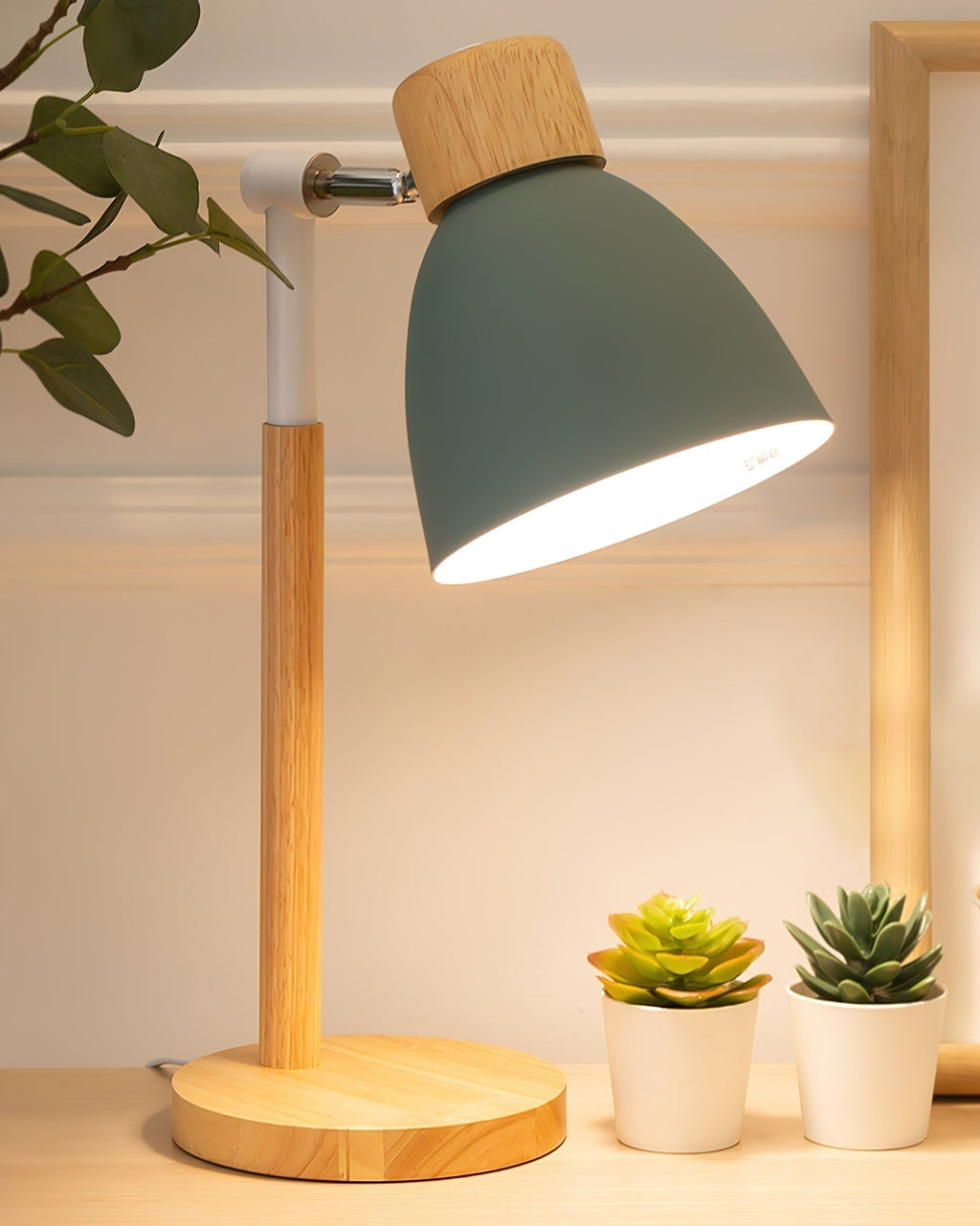 Kirrea Macaron Yellow Wooden Table Lamp — Nordic Base Design