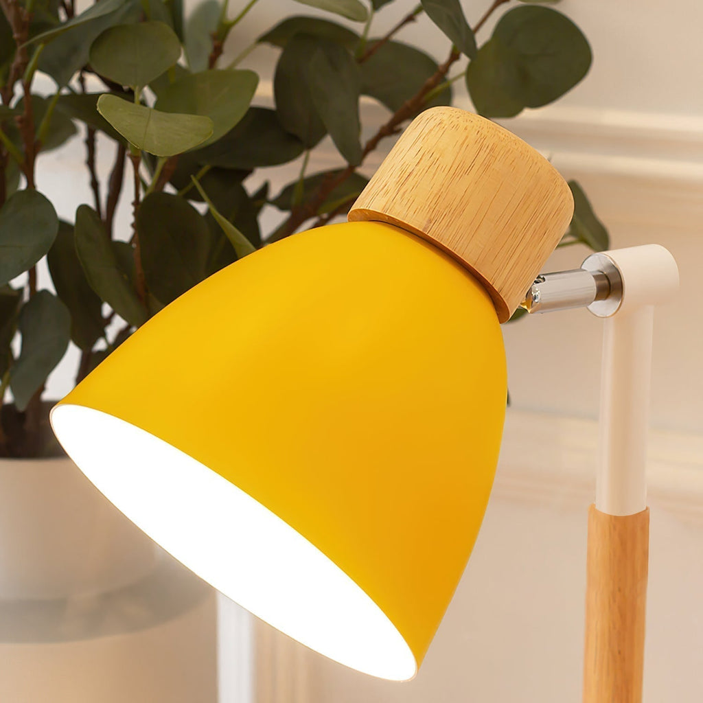 Kirrea Macaron Yellow Wooden Table Lamp — Nordic Base Design