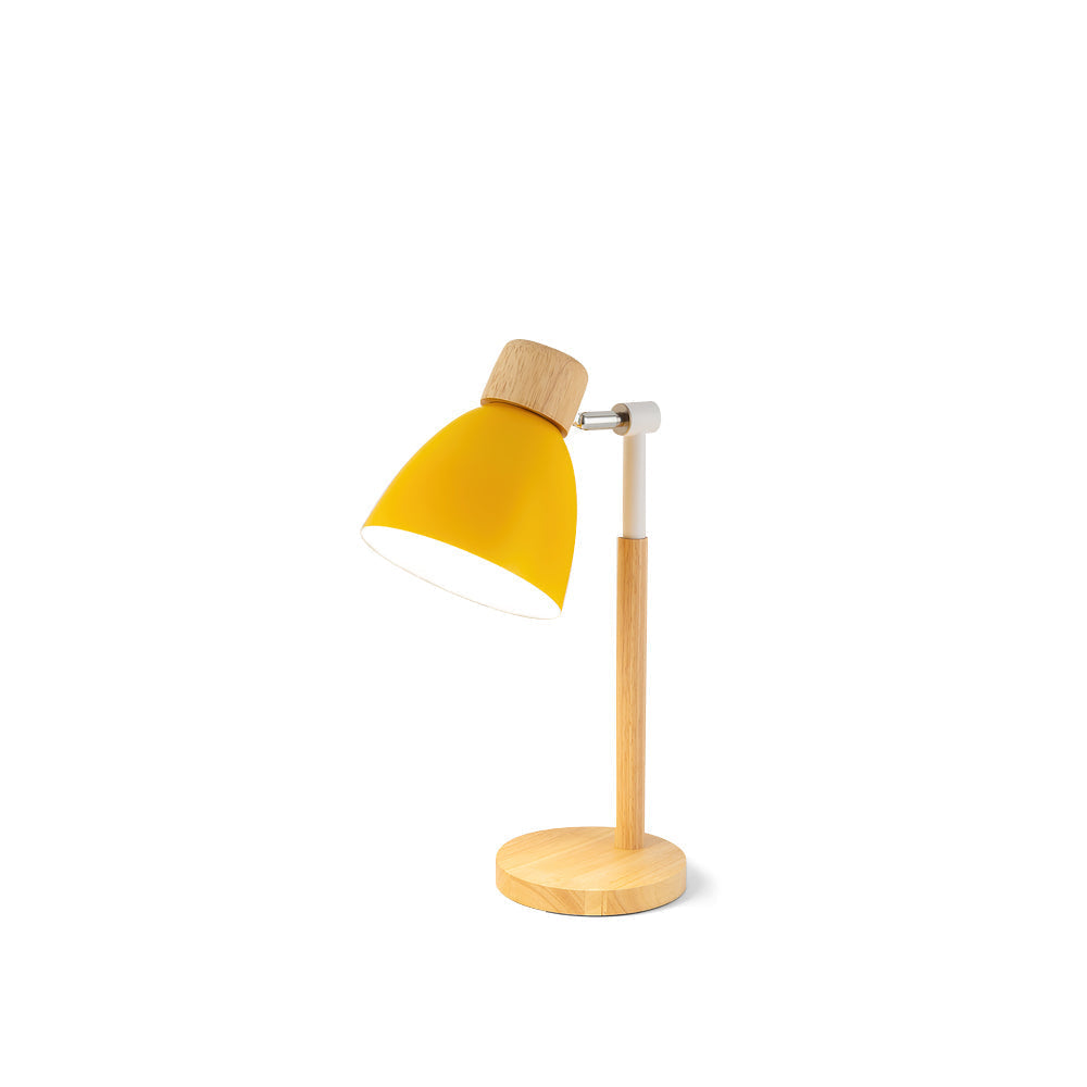 Kirrea Macaron Yellow Wooden Table Lamp — Nordic Base Design