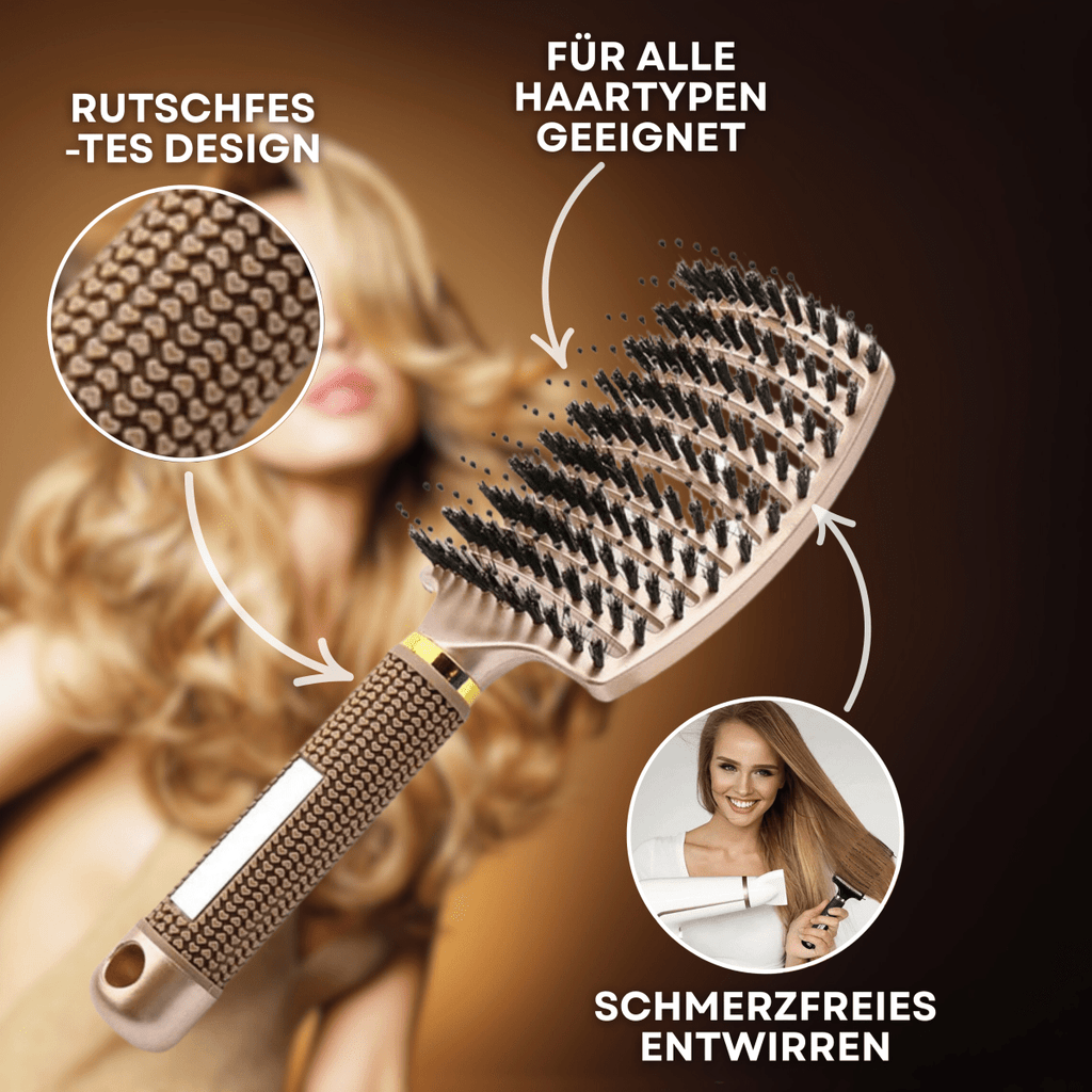Enchanted Glide Detangler Hairbrush — Reduced Pull Design for Painless Detangling and Silky Shine