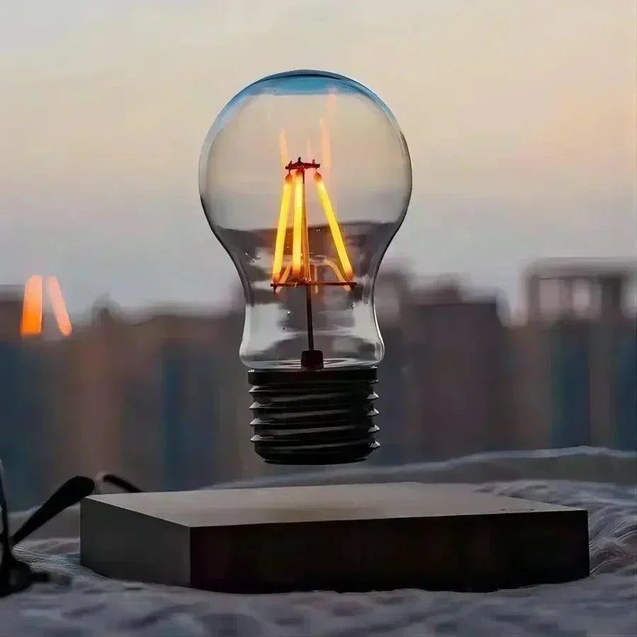 LumaFloat Floating Glass LED Table Lamp — Minimalist Design, Magnetic Levitation