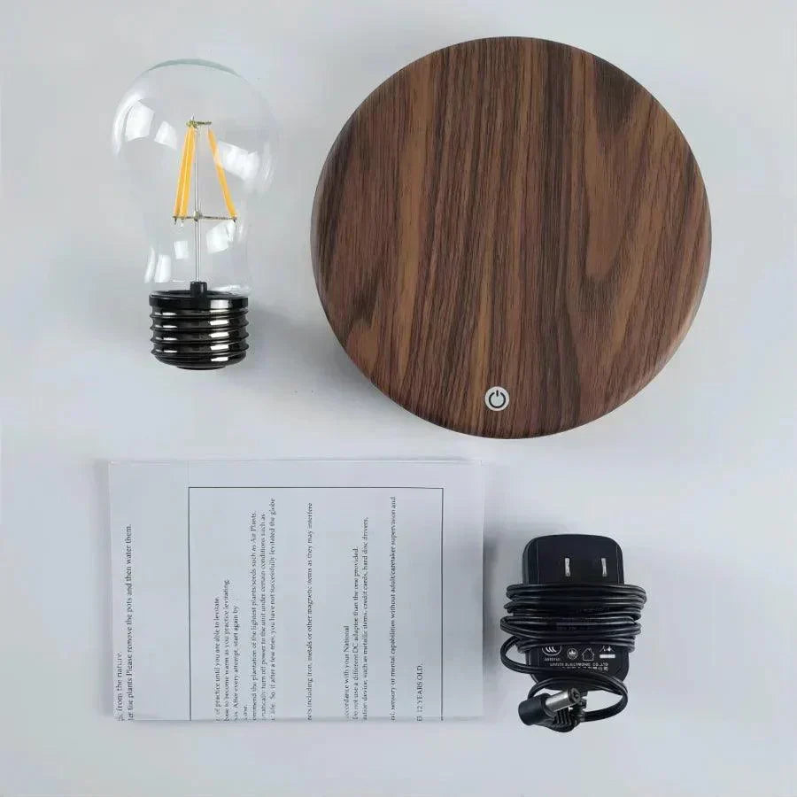 LumaFloat Floating Glass LED Table Lamp — Minimalist Design, Magnetic Levitation