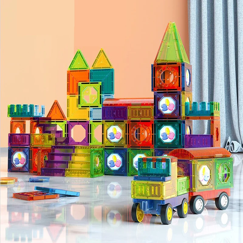 Blocs de construction magnétiques de 69 pièces - Jouet d'apprentissage créatif