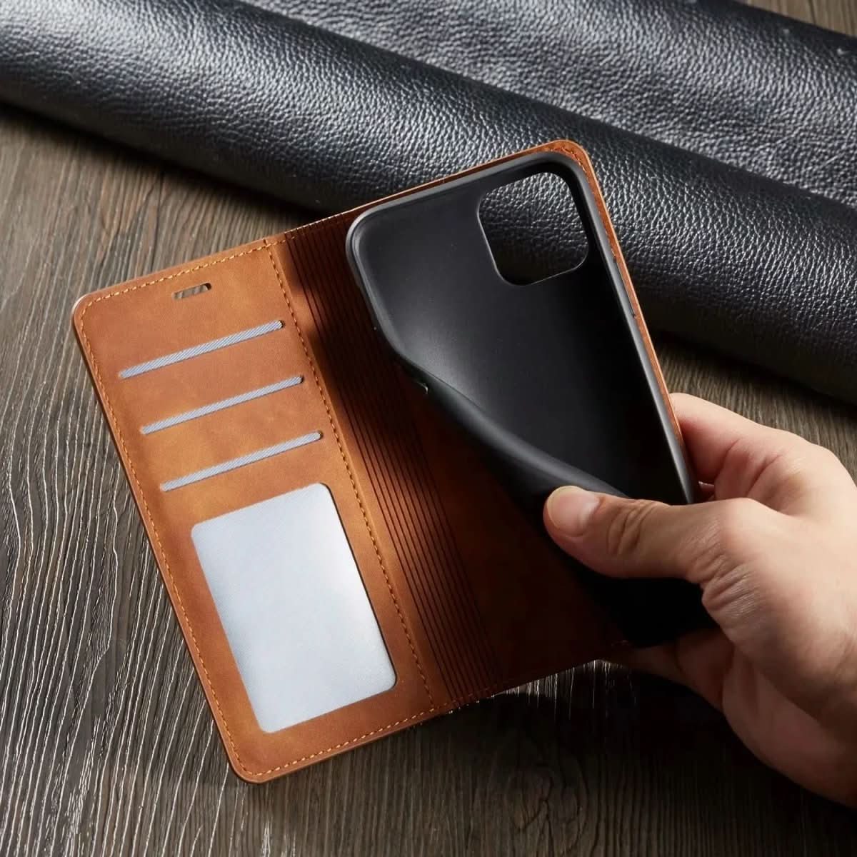 AeroGuard Leather Magnetic Phone Case — Premium Protective iPhone Cover