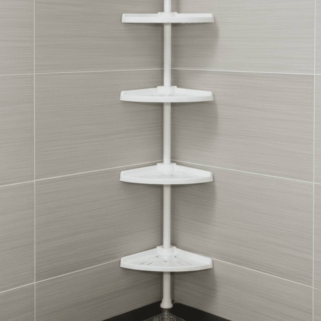 NovaShelf Adjustable Shower Tower — Waterproof Rustproof Compact Storage Shelf