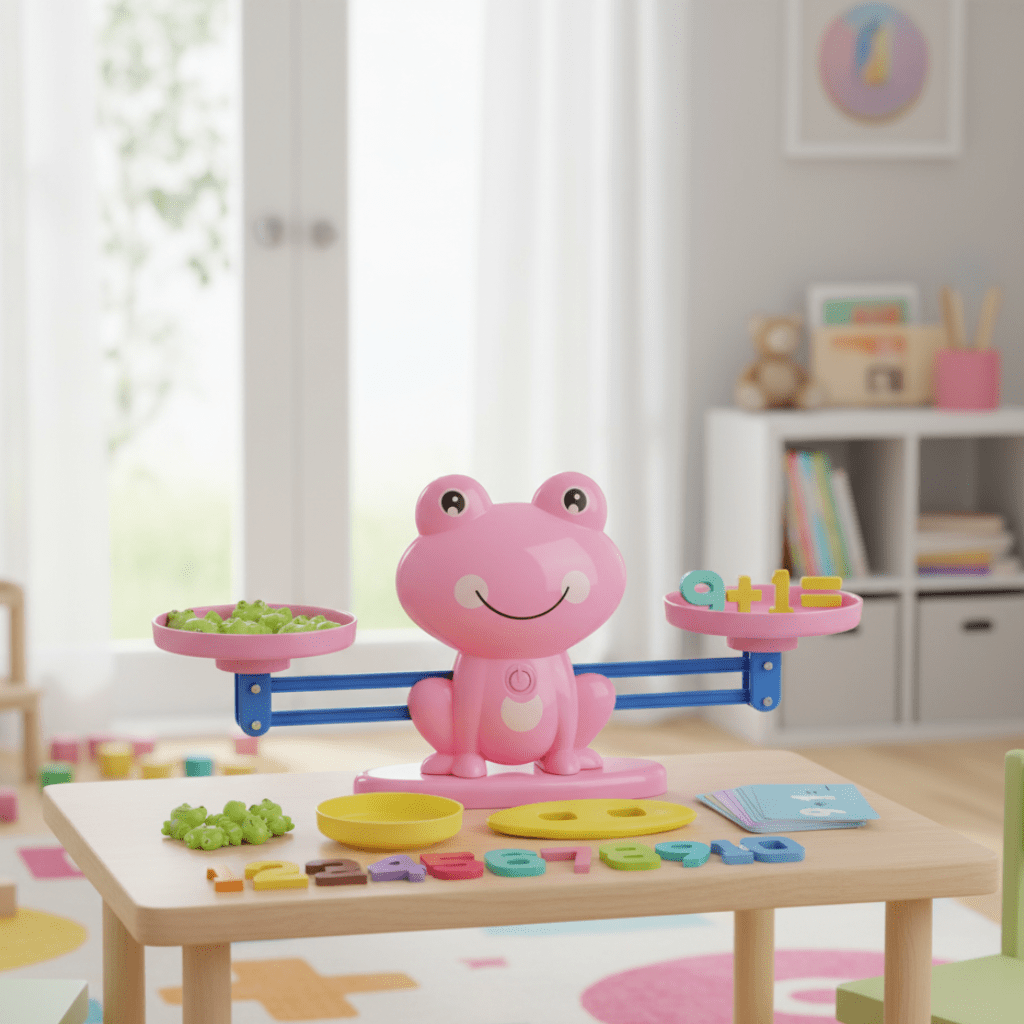 BrightPath Montessori Math Scale — Tactile Number Counting Balance Toy