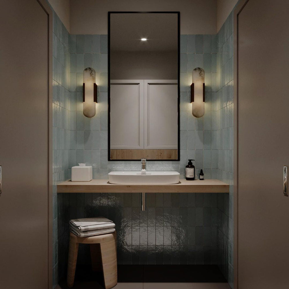 Marmeren wandlamp — zacht sfeerlicht, modern ontwerp