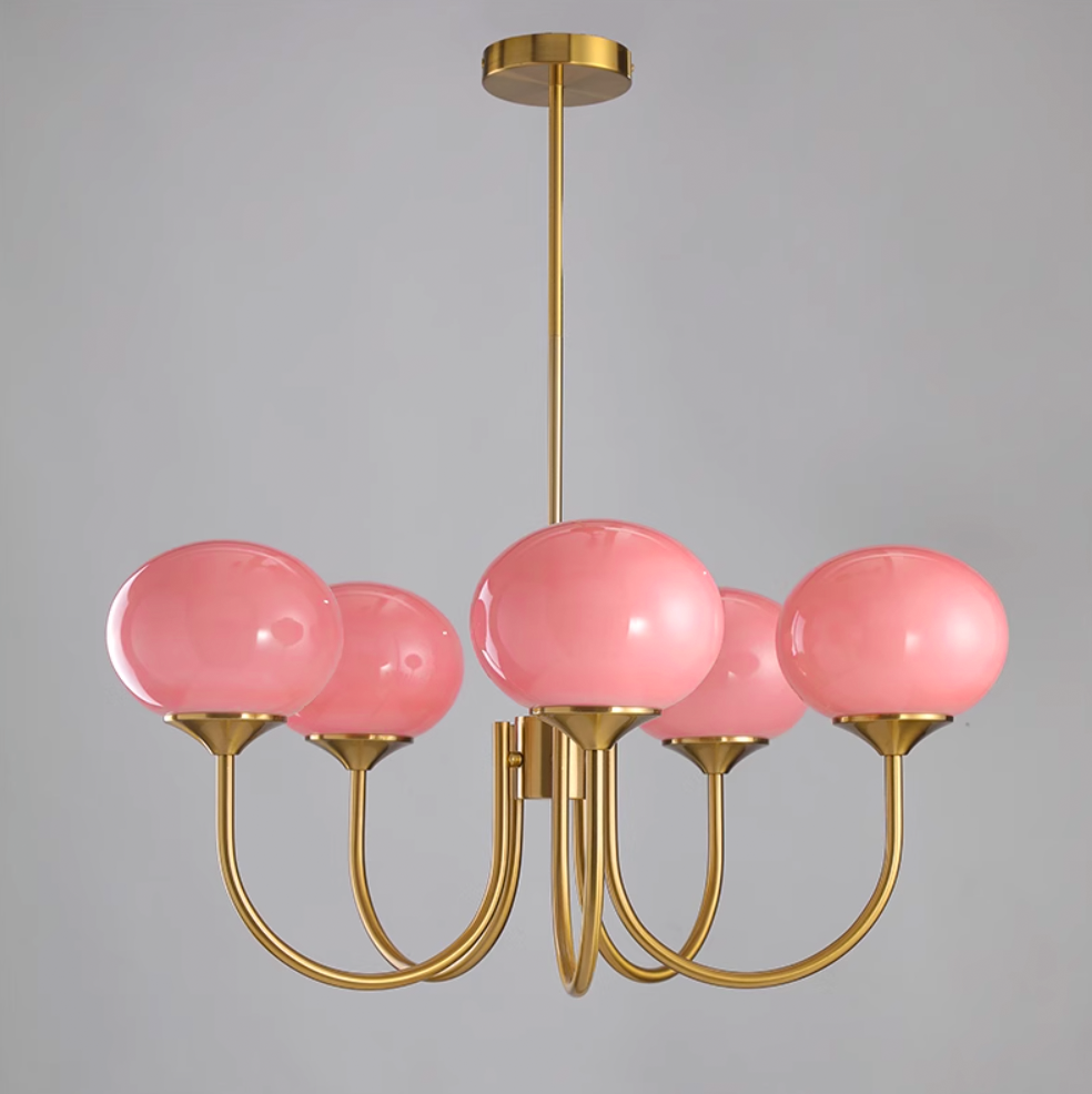 Aurielle Marshmallow Modern Chandelier — Rounded Silhouette, Warm Ambient Glow
