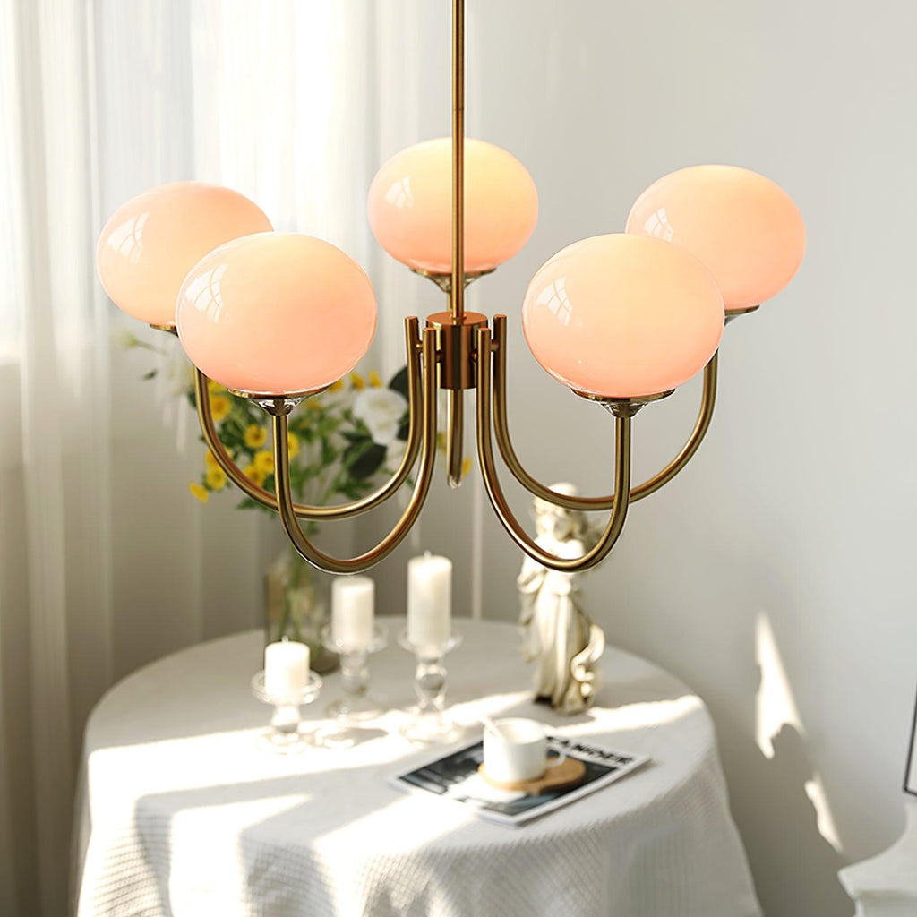Aurielle Marshmallow Modern Chandelier — Rounded Silhouette, Warm Ambient Glow
