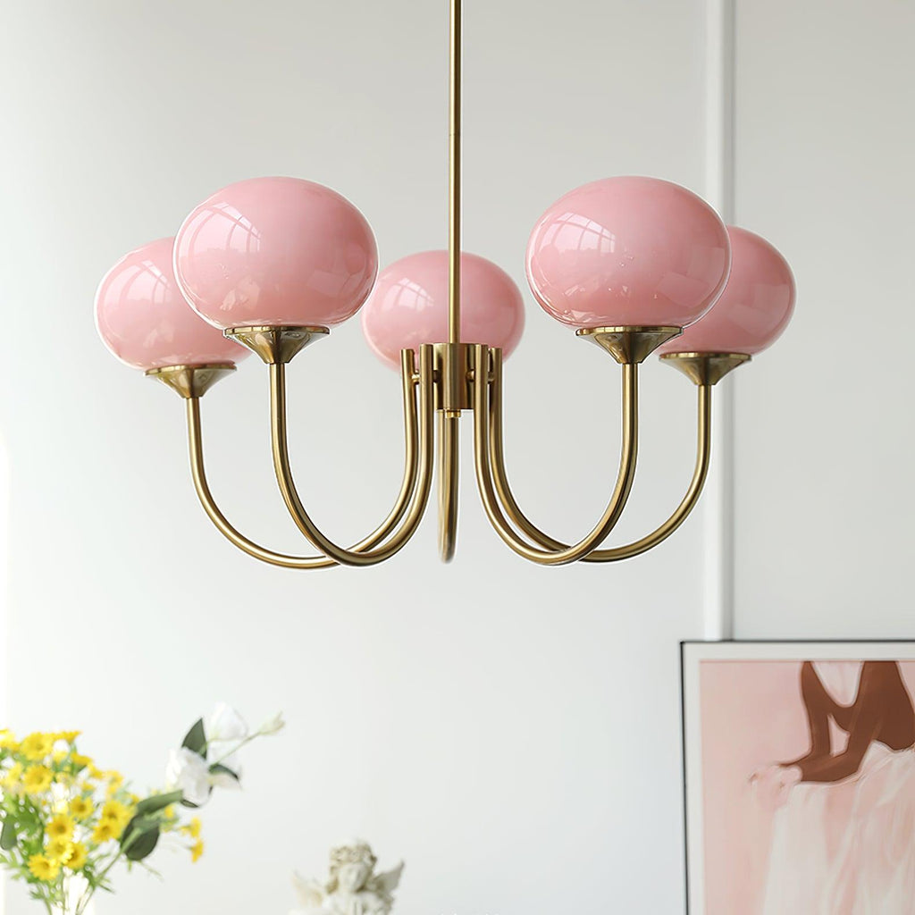 Aurielle Marshmallow Modern Chandelier — Rounded Silhouette, Warm Ambient Glow